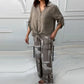 💕Limited Sale 50% OFF💕Women's Fashion Loose Cardigan Shirt & High Waist Pants Two Piece Set