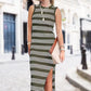 Striped Knit Midi Tank Dress