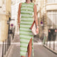 Striped Knit Midi Tank Dress