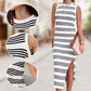 Striped Knit Midi Tank Dress