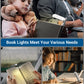 📖USB rechargeable book LED light with clip for reading in bed