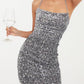 Women's Fashion Sequins Spaghetti Straps Backless Short Dress