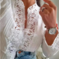 Women's White Lace Floral Patchwork Top