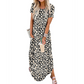Women's Casual Loose Short Sleeve Pocket Split Maxi Dress