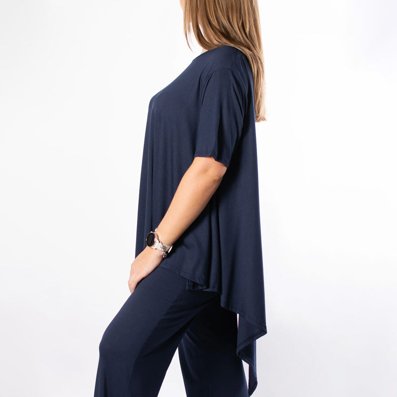 Women's Irregular Hem Top ＆ Loose Pants Set