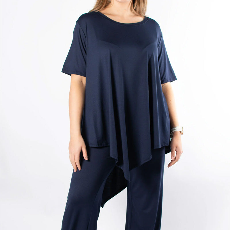 Women's Irregular Hem Top ＆ Loose Pants Set
