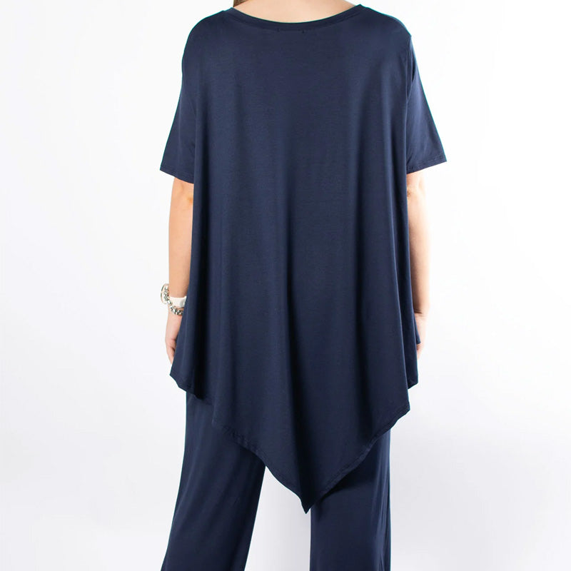 Women's Irregular Hem Top ＆ Loose Pants Set
