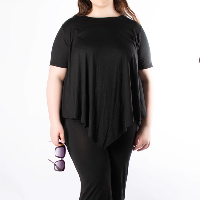 Women's Irregular Hem Top ＆ Loose Pants Set