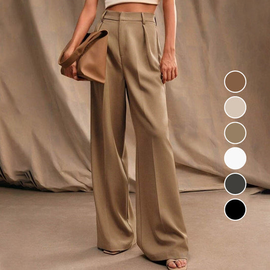 Women’s High Waist Wide-Leg Pants with Pockets