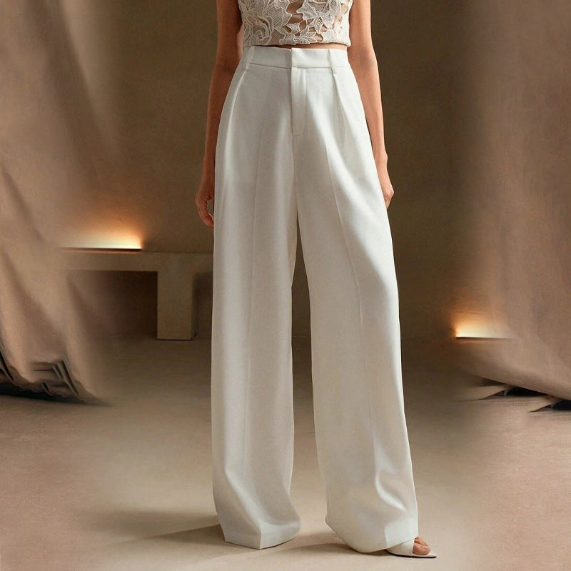 Women’s High Waist Wide-Leg Pants with Pockets