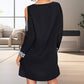 Glamorous Glitter Trimmed V-Neck Cold Shoulder Dress