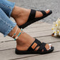 Wide Feet Comfortable Open Toe Flat Sandals