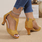 Women's Back Zipper Peep-Toe High Heel Sandals
