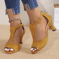 Women's Back Zipper Peep-Toe High Heel Sandals