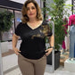 Women's Casual Elegant Printed V-Neck Top