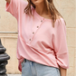 Casual Button Down Waffle Knit Top