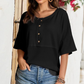 Casual Button Down Waffle Knit Top