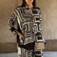 Women’s Trendy Geometric Print Top & Pants Two-Piece Set