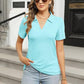 Women's Casual V Neck Short Sleeve Lapel Shirts