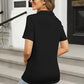 Women's Casual V Neck Short Sleeve Lapel Shirts
