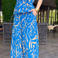 Printed Tie-Waist Shirt & Wide-Leg Pants 2-Piece Set