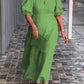 Solid Color Cotton And Linen Dress