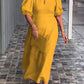 Solid Color Cotton And Linen Dress