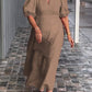 Solid Color Cotton And Linen Dress