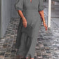 Solid Color Cotton And Linen Dress