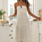 Women's Elegant Spaghetti Strap Sexy Deep V -Neck Dress