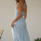 Women's Elegant Spaghetti Strap Sexy Deep V -Neck Dress