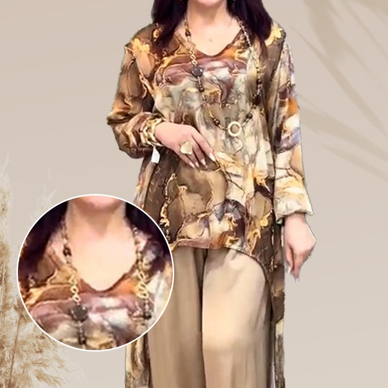❤️Higher Quality-❤️Women’s Trendy Print Top & Pants Two-Piece Set