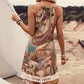 Women's Holiday Casual Retro Floral Print Halter Dresses