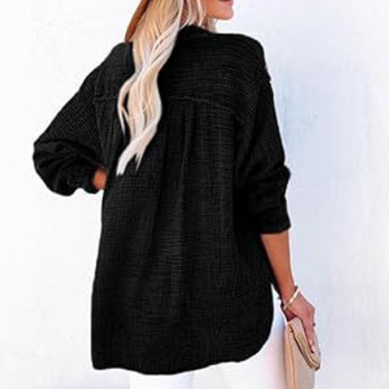 🏆🏆🔥Last Day Sale 50%🔥🌸🌸Women’s Casual Gauze Button Neck Long Sleeve Blouse
