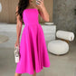 💃🔥Elegant Solid 😍Color Strapless Midi Dress