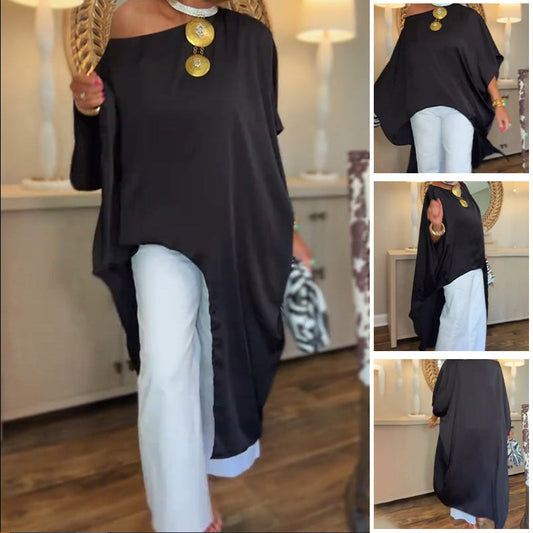 Women's Asymmetrical Off-Shoulder Loose Long Top
