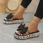 🏖️Sommerschlussverkauf 50% discount👡slip-on shoes with leopard print, bow and thick sole