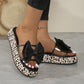 🏖️Sommerschlussverkauf 50% discount👡slip-on shoes with leopard print, bow and thick sole