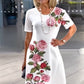 ⏳ Limited time 50% off! 💥Rose Bloom Short Sleeve Dress（The more you buy, the higher the discount）