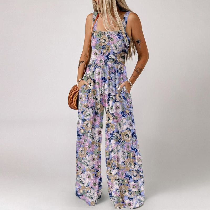 🏖️LAST DAY SALE: ONLY ￡18.8!!🌼Women’s Casual Print Sleeveless Overalls Jumpsuits