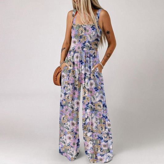 🏖️LAST DAY SALE: ONLY ￡18.8!!🌼Women’s Casual Print Sleeveless Overalls Jumpsuits