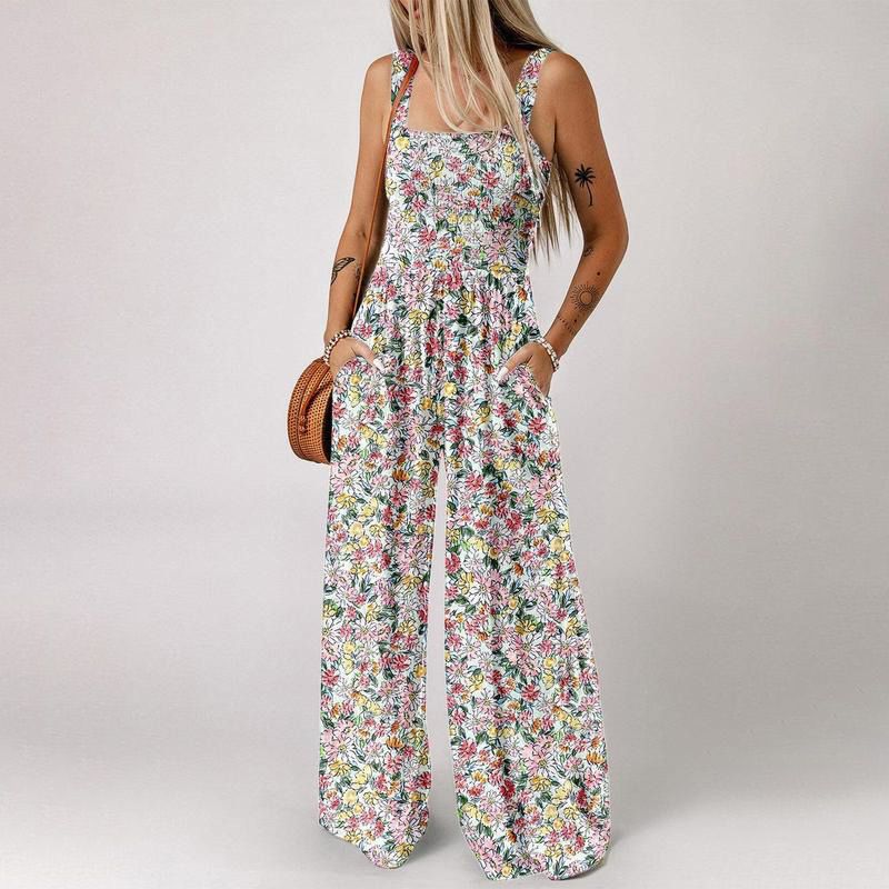 🏖️LAST DAY SALE: ONLY ￡18.8!!🌼Women’s Casual Print Sleeveless Overalls Jumpsuits