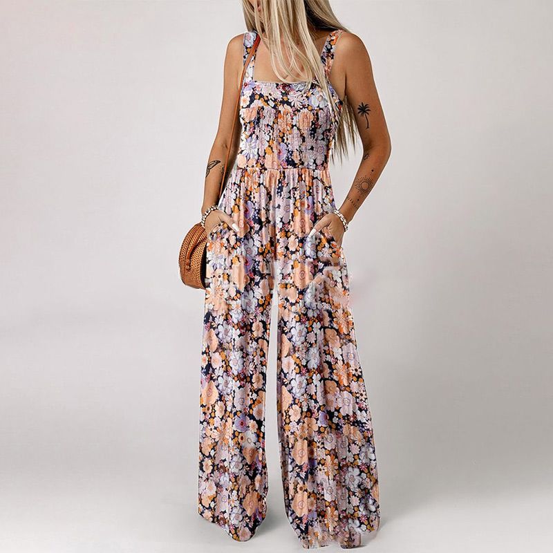🏖️LAST DAY SALE: ONLY ￡18.8!!🌼Women’s Casual Print Sleeveless Overalls Jumpsuits