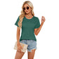 Women's Solid Color Round Neck Short Sleeve T-Shirt