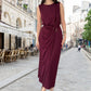 Women's Fashion Round Neck Sleeveless Waist Slimming Dresses