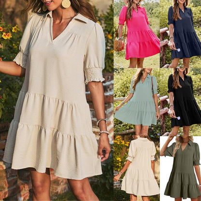 Women’s V-Neck Ruffle Mini Dress