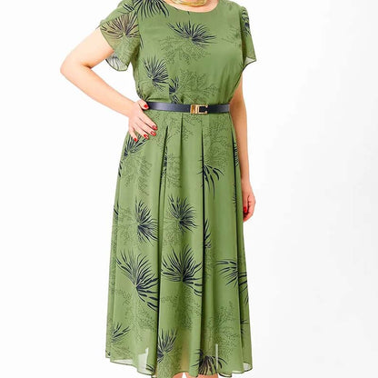 🎉🛍️Spring Specials👗 Women's A-Line Midi Dress with Belt