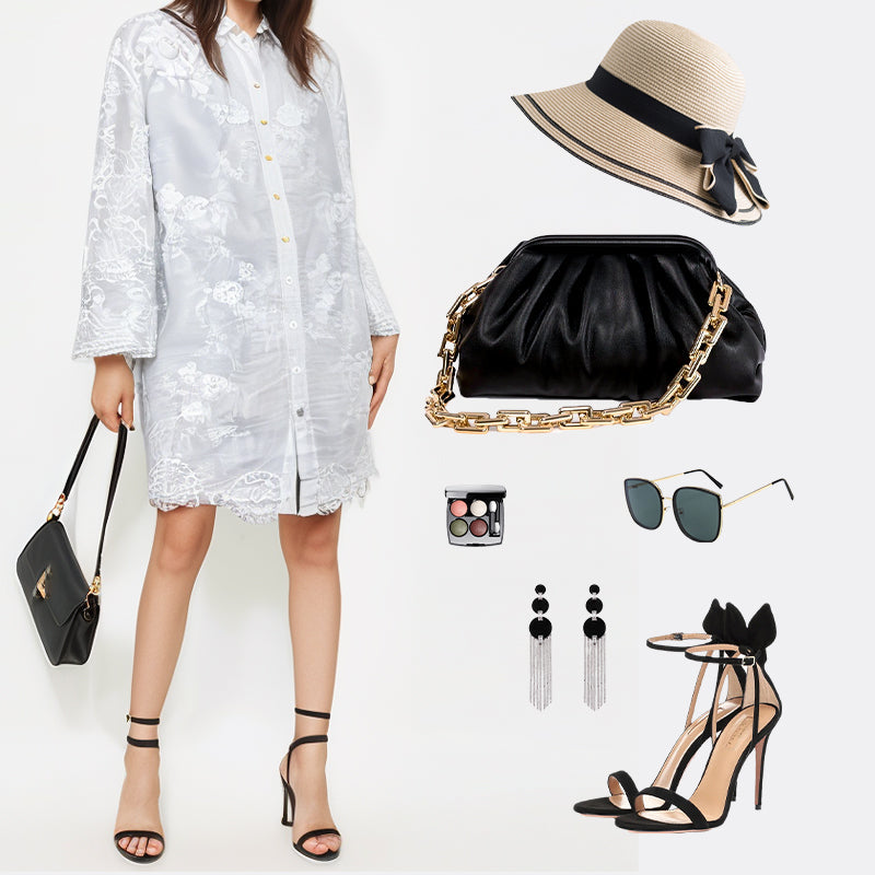 Woman’s Comfortable Embroidered Shirt Dress