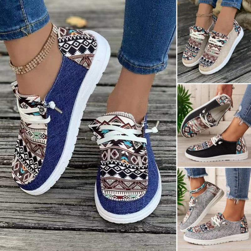 ⌛Limited-time offer-Women's Casual Ethnic Pattern Canvas Shoes