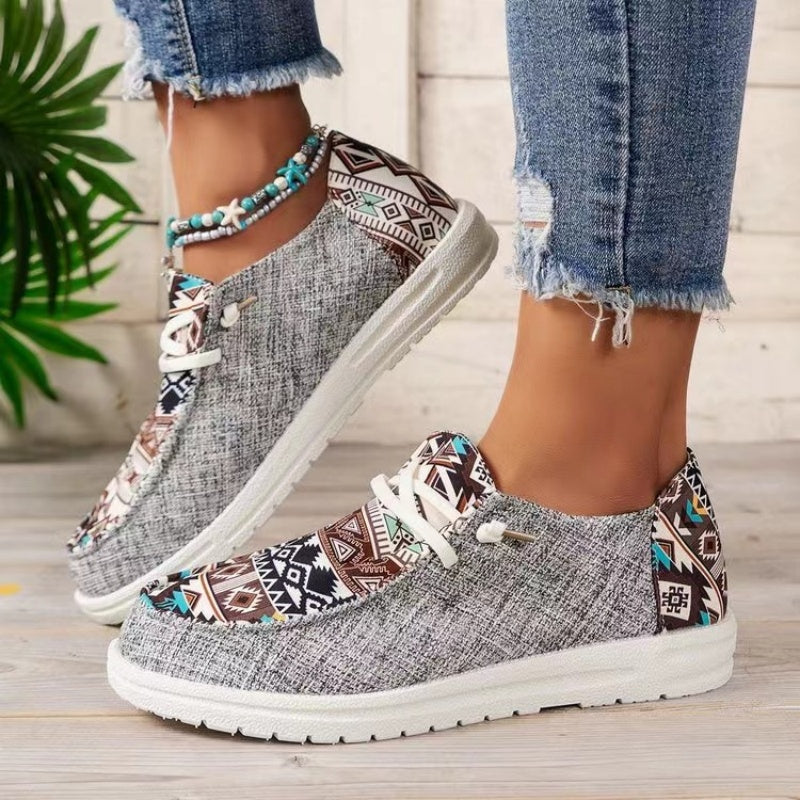 ⌛Limited-time offer-Women's Casual Ethnic Pattern Canvas Shoes